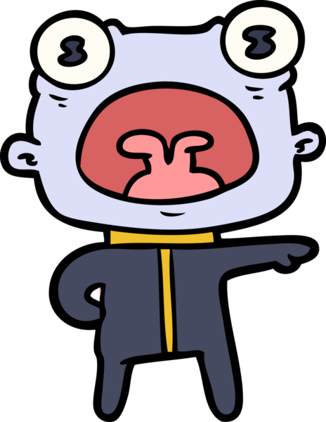 Bir insan tarafından çizilmiş garip uzaylı çizgi filmi.