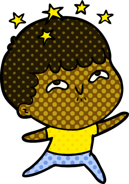 çizgi film bir insan tarafından çizilmiş hayret verici çocuk.