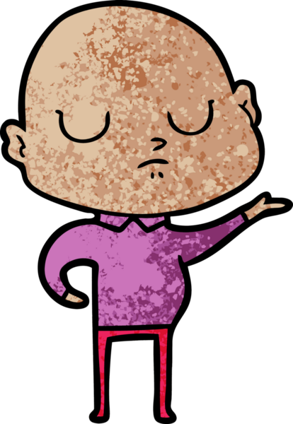 bir insan tarafından çizilmiş kel bir adam.