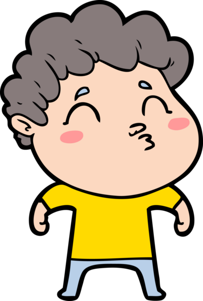 Çizgi film adamı somurtuyor Bir insan tarafından çizilmiş