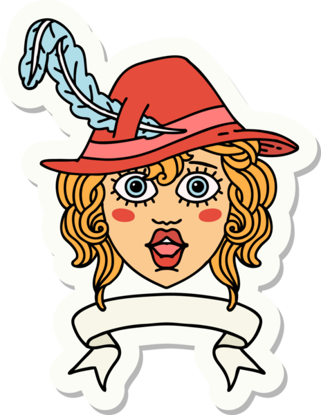 İnsan ozan karakterinin bir insan tarafından çizilmiş etiketi.