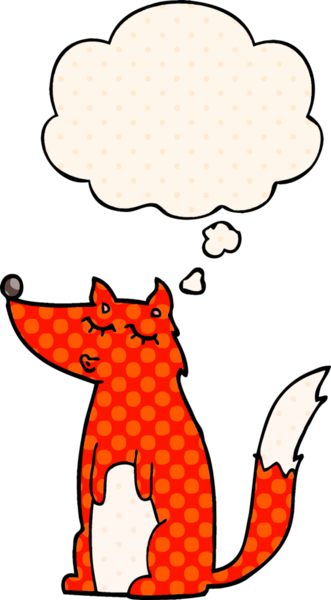 Çizgi roman tarzında bir insan tarafından çizilmiş düşünce kabarcığı olan çizgi film kurdu.