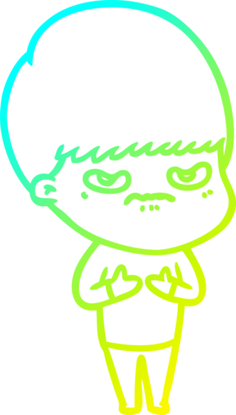 Bir insan tarafından çizilen çizgi film karakteri çizimi.