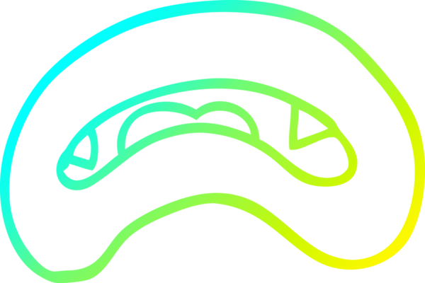 Bir insan tarafından çizilen vampir ağzının soğuk gradyan çizgisi.