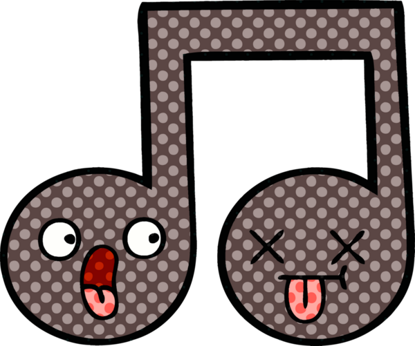 Bir insan tarafından çizilmiş bir notanın çizgi roman tarzı karikatürü