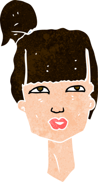 Bir insan tarafından çizilmiş bir kadın kafası.