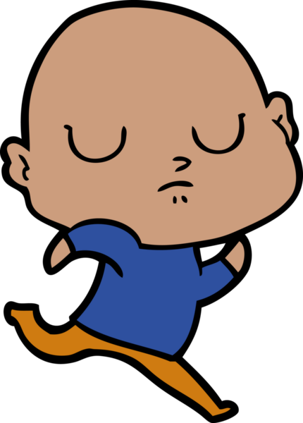 bir insan tarafından çizilmiş kel bir adam.