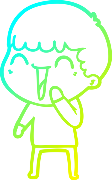 Bir insan tarafından çizilmiş mutlu bir adamın soğuk çizgi çizimi.