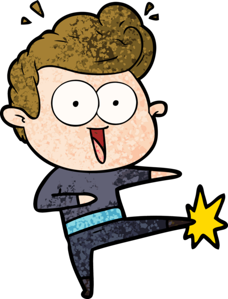 Bir insan tarafından çizilmiş kung fu tekmesi.