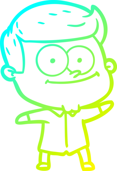 Bir insan tarafından çizilmiş mutlu bir adamın soğuk çizgi çizimi.