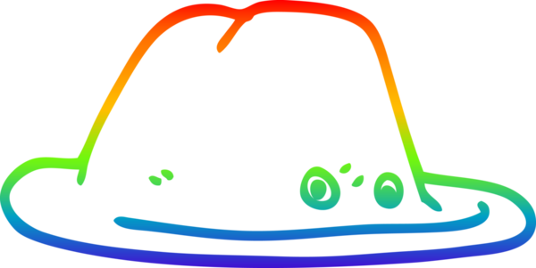 bir insan tarafından çizilmiş bir çizgi film şapkasının gradyan çizimi