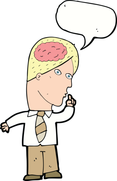 Bir insan tarafından çizilmiş büyük beyinli karikatür işadamı.