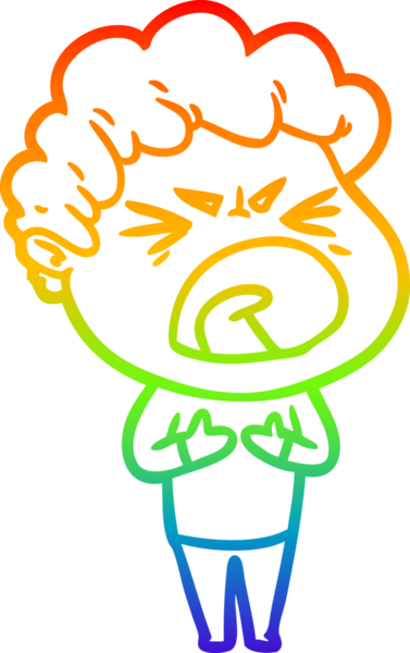 Bir insan tarafından çizilmiş öfkeli bir adamın çizdiği gökkuşağı gradyan çizgisi.