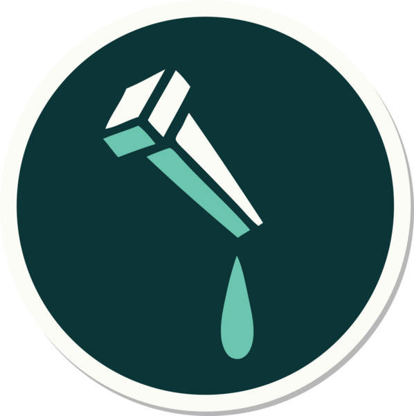 Bir insan tarafından çizilmiş geleneksel demir çivi stili dövme çıkartması.