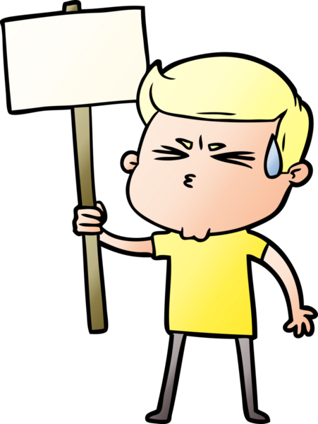 Bir insan tarafından çizilmiş terleyen çizgi film adamı.