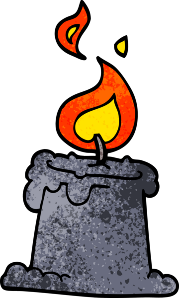 Bir insan tarafından çizilmiş karikatür yanan mum.