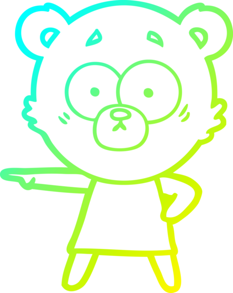 Bir insan tarafından çizilmiş bir kutup ayısı karikatürü.