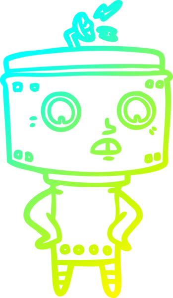 Bir insan tarafından çizilmiş soğuk gradyan robot çizimi