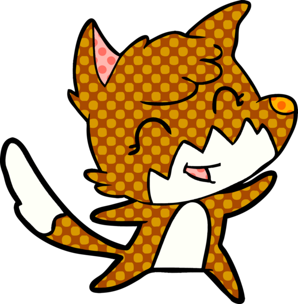 Bir insan tarafından çizilmiş tilki çizgi film karakteri