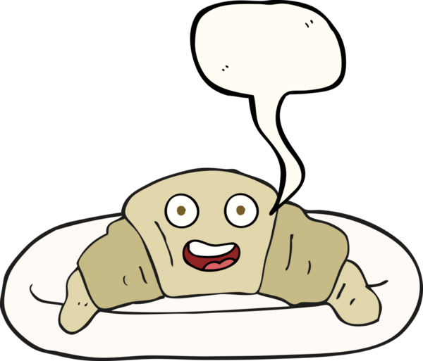 Bir insan tarafından çizilmiş serbest konuşma balonu kruvasanı.