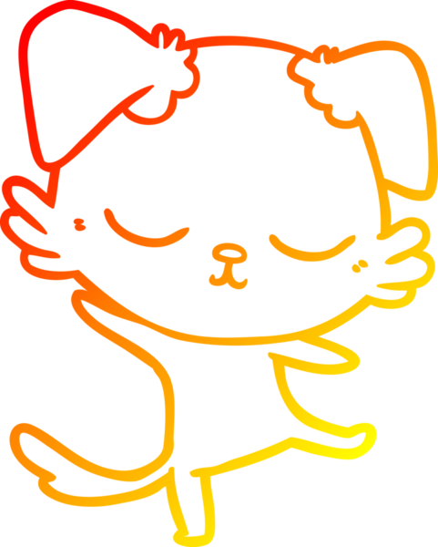 Bir insan tarafından çizilmiş sevimli bir köpeğin sıcak çizgi çizgisi.