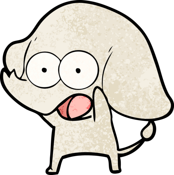 Bir insan tarafından çizilmiş şirin bir fil.