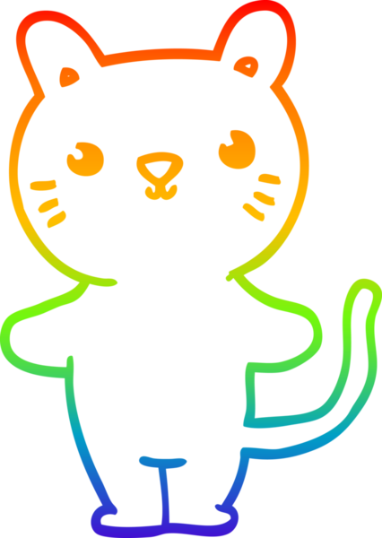 gökkuşağı gradyanı çizimi bir insan tarafından çizilmiş çizgi film kedisi