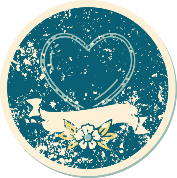 Bir insan tarafından çizilmiş kalp ve bayrağın sembolik depresif dövme şekli