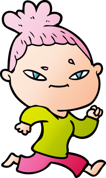 Bir insan tarafından çizilmiş karikatür kadın.