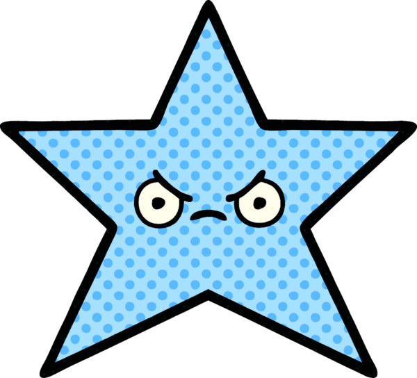 Bir insan tarafından çizilmiş yıldız balığı çizgi filmi.