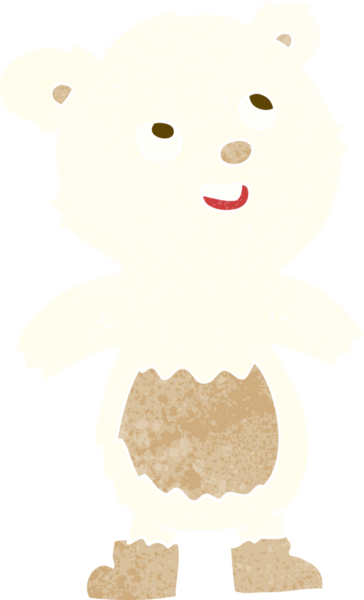 Bir insan tarafından çizilmiş kutup ayısı çizgi filmi.