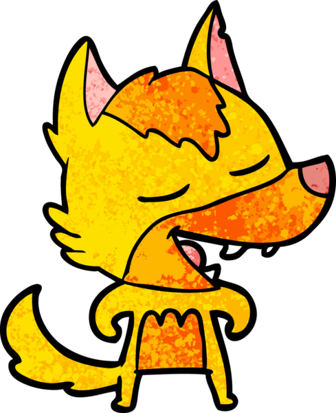 Bir insan tarafından çizilmiş tilki çizgi film karakteri