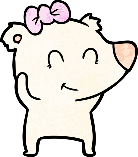 Bir insan tarafından çizilmiş dişi kutup ayısı çizgi filmi.