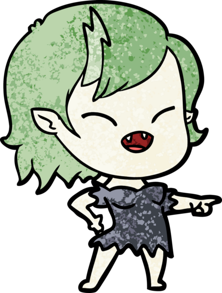 Çizgi filmdeki vampir kız bir insan tarafından çizilmiş.