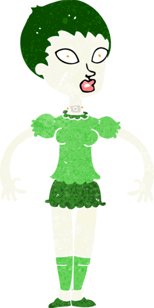 Bir insan tarafından çizilmiş zombi bir kadın.