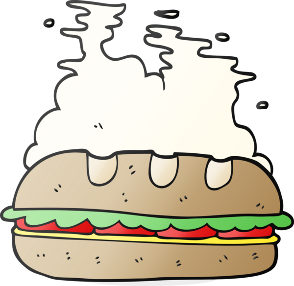 Bir insan tarafından çizilmiş dev bir sandviç.
