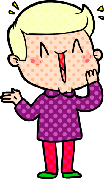 Bir insan tarafından çizilmiş heyecanlı bir çizgi film.