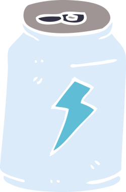 Bir insan tarafından çizilmiş enerji içeceği konservesi.