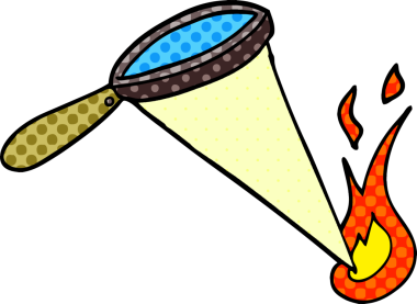 karikatür karalama bir insan tarafından çizilen büyüteç