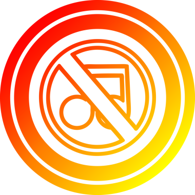 hiçbir müzik dairesel simgesi bir insan tarafından çizilmiş sıcak gradyan bitiş