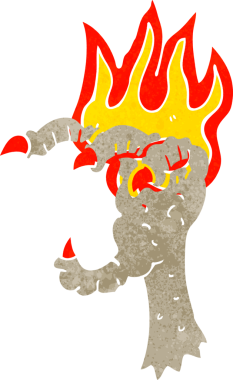 Bir insan tarafından çizilmiş garip pençeli çizgi film.