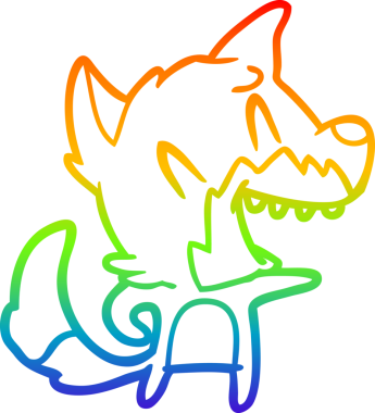 Bir insan tarafından çizilmiş gülen tilki çizgi filmi.