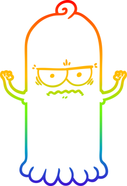 Bir insan tarafından çizilmiş bir çizgi film hayaletinin çizimi.