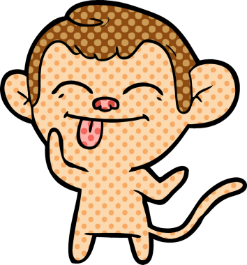 Bir insan tarafından çizilmiş komik çizgi maymun.