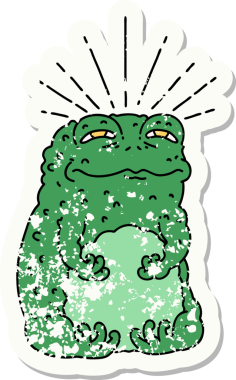 Bir insan tarafından çizilmiş eski bir dövme stili karakteri çıkartması.