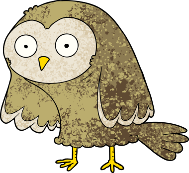 bir insan tarafından çizilmiş bir baykuş.