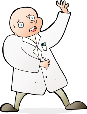 Bir insan tarafından çizilmiş çılgın bir bilim adamı.