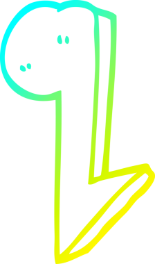 Bir insan tarafından çizilmiş bir karikatürün soğuk gradyan çizimi.