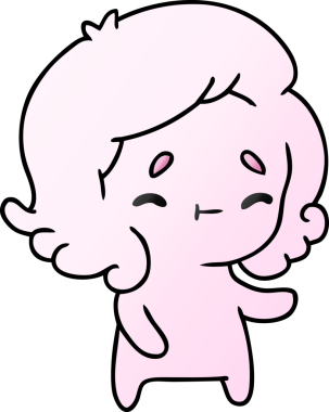 Bir insan tarafından çizilmiş kawai sevimli bir hayaletin gradyan çizimi