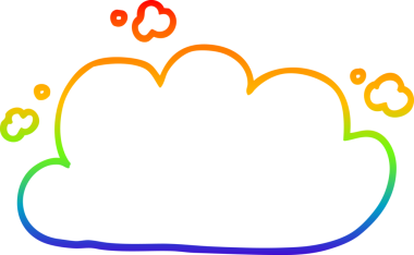 Gökkuşağı gradyan çizgi çizimi bir insan tarafından çizilmiş fırtına bulutu